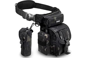 Jueachy Sac de Jambe Polyvalente - Sacoche de Cuisse Pêche Banane Molle Tactique Militaire, Sac Banane Multifonctionnel Imperméable pour Extérieur Moto Voyage Chasse Randonnée Escalade - Sac à Outils