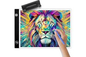 Crafts&Co® Tavolo luminoso A4 | Piastra luminosa dimmerabile A3 | Lightpad, Accessori per pittura Diamond | Piastra da disegno A3 con USB | Lightpad 470x345 mm