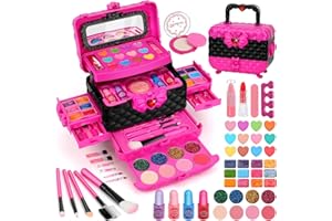 FLYBAY Kids Makeup Sets for Girls, Washable Girls Make Up Set Princess Girls Toys, Real Childrens Make Up Set for Girls, for Kids Make Up Set for 4 5 6 7 8 9 Year Old Girls Birthday Gifts