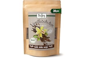 Biojoy Vainas de Vainilla de Madagascar Ecológico (20 piezas), Vanille Bourbon (13-15cm)
