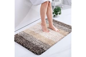‎HOMAXY Homaxy Weich Badezimmerteppich 60x90 cm, rutschfest waschbar Badematte Flauschige Hochflor Badteppich Mikrofaser Saugfähig Badvorleger Duschvorleger (Braun)