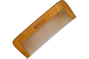 Peine de madera natural BioMaryem. Peine de madera de melocotón para todo tipo de cabello. Peine de belleza con dientes, antiestático, alisador y desenredante, para hombres y mujeres