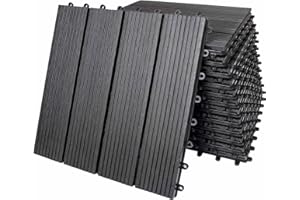 CASARIA Deuba - Dalle de terrasse • 11 Dalles • Bois Composite Anthracite Type Classique • 30x30 cm - Dalle Jardin extérieur