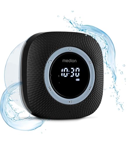 Radio Douche Étanche IPX7 - Son 360° - FM Portable Avec Poignée - Pour Salle De Bain Et Extérieur