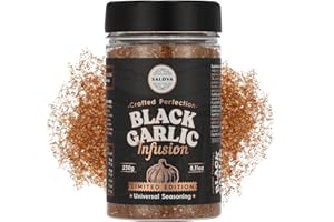 SALDVA Premium Black Garlic BBQ Rub – Edycja limitowana – Uniwersalna przyprawa – Nasycona bogatym smakiem umami – Wyrazista i dymna mieszanka przypraw – Duży słoik (230 g)