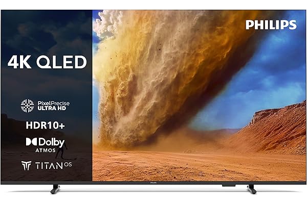 Philips 55PUS7800 4K QLED Smart TV - Écran 55 Pouces avec Plateforme Pixel Precise Ultra HD, Titan OS et Son Dolby Atmos - Compatible Alexa et Assistant Vocal Google