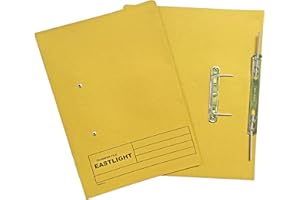 PLASTOREG Eastlight Transfer Spring File, 38mm Foolscap, Colour Yellow, Box 25