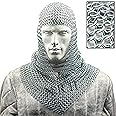 Medieval Armor Chain Mail Hood Coif V-Neck Chainmail Reenactment LARP halloween costumes