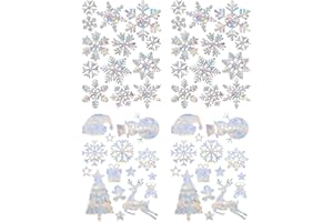 EHDWXVZM 56 Adesivi Decorativi Natalizi, Decorazioni per Finestre, Adesivi Decorativi Autoadesivi, Decorazioni Invernali, Decorazioni per La Casa