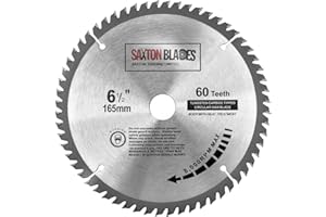 Saxton TCT - Lama per sega circolare per legno, 165 mm x 20 mm (anello da 16 mm) x 60 denti, compatibile con Bosch Makita ecc