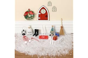 Festicy Weihnachtshaus Set I 20-teilig + 24 Wichtel Briefe & Elternanleitung I Miniatur Wichtel Zubehör mit Wichtel Tür, Fenster, Zaun & mehr I Wichtel Set Weihnachten komplett I Puppenhaus Zubehör