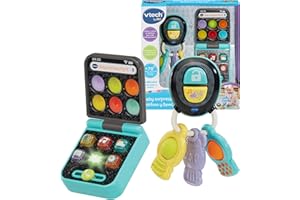 VTech-Baby Baby sorpresas Pop It Teléfono y Llaves, Juguetes interactivos, Diferentes Texturas, Botones Silicona, Motricidad Fina, Regalo bebés +6 Meses, Versión ESP