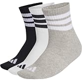 adidas Unisex 3 STRIPES CUSHION HALF SOCKS (3 PAIRS)