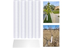 GGOUPTY Tree Trunk Protector 4 PCS Reusable Sapling Protector White Tree Guards Wraps with Ties for Enhanced Tree Bark Protection