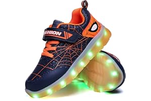 WDRHC LED Zapatos Verano Ligero Transpirable Impermeable Bajo 7 Colores USB Carga Luminosas Parpadeo Deporte de Zapatillas con Luces Los Mejores Regalos para Niños Niñas Cumpleaños de Navidad