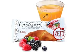 8 Croissants protéinés doux Line@diet | faible teneur en sucre | croissants de 50 grammes en emballage individuel | 30% de protéines | pour la phase 1