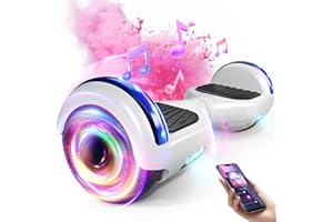 SISIGAD Hoverboard 6,5 Zol l Zweimotoren 2-Rad-Hoverboard,Hoverboard mit LED-Leuchten Bluetooth