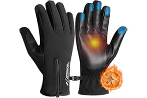 ATERCEL Guantes de invierno para hombres y mujeres, guantes térmicos mejorados 2024 con algodón grafeno, guantes impermeables para clima frío