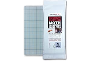 Entopest 9 -Pack Clothes Moth Monitoring Peds – Refill for Room & Wardrobe Hanger Units – For Detection of Tineola bisselliella