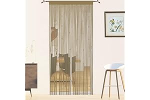 QIBOYUYE Tenda con perline per porta, zanzariera per porte e finestre, divisorio per stanze, pannelli per soggiorno, camera da letto, armadio (ecru, 90 x 200 cm)