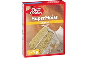 Betty Crocker - Mezcla para Tartas: Sabor a limón súper húmedo, Paquete de 375 Gramos de Mezcla para Pasteles, Mezcla para Hornear