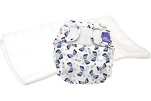 Bambino Mio, Mioduo couche lavable tout-en-deux, sans produit chimique, L'Éclosion Du Papillon, Taille 1 (-9 kg)