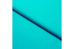 HANS-TEXTIL-SHOP Stoff Meterware Türkis Baumwolle Linon (Einfarbig, Uni, Schadstoffgeprüft, Pflegeleicht, ca 140 g/qm, ca. 145 cm breit, 1 Meter)