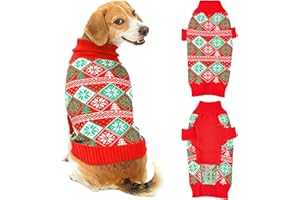FEUVOIS Jersey Navidad Perro Ropa Navidad Perro Navidad Mascotas Suéter Perros Gato Traje Navidads Punto Disfraz Navidads Perros Jersey Navideño para Cachorro Pequeño Mediano Grande(Rojo Verde,M)
