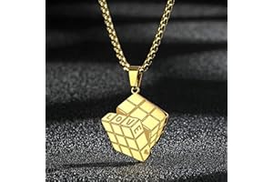 CHENNINGSHANGMAO@ Collier Pendentif Bijoux Pendentif Collier Rubik’s Cube Simple Charm Bijoux pour Hommes Femmes Party Cadeau d'anniversaire élégant et Minimaliste pour la fête des mères