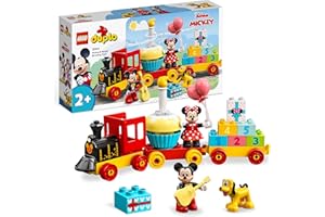 LEGO DUPLO | Disney Il Treno del Compleanno di Topolino e Minnie - Giocattolo per Bambine e Bambini da 2 Anni in su - Giochi Educativi con Mattoncini Numerati e 3 Personaggi - Idea Regalo - 10941
