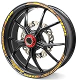 18 Teiliges Felgenrandaufkleber Neon Line Felgendesign inkl. Felgenbettaufkleber Komplett-Set -Finest Folia passend für 17 Zo