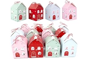 GISELA D 24 cajas de calendario de Adviento de Navidad para rellenar, cajas vacías para calendario de Adviento, calendario de Adviento de cuenta regresiva, cajas de regalo para niños, cajas para golosinas y