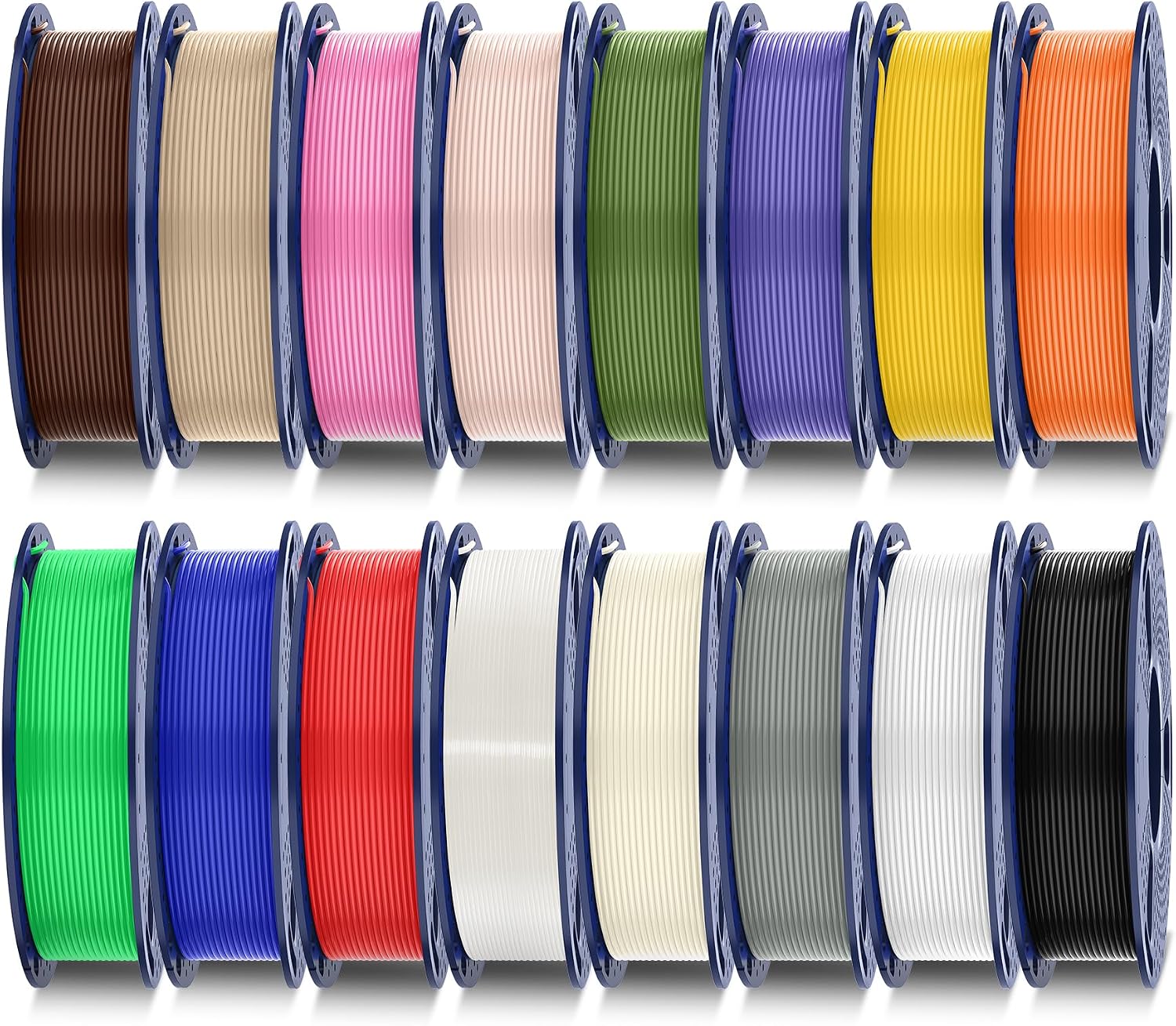 SUNLU Pack de 16 Colores Filamento PLA Plus, Filamento PLA+ Multicolor para Impresoras 3D 1.75mm, Embalado al Vacío Individualmente, 0.25kg/Bobina, Total 4kg, 16 Bobinas​
