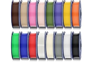 SUNLU Pack de 16 Colores Filamento PLA Plus, Filamento PLA+ Multicolor para Impresoras 3D 1.75mm, Embalado al Vacío Individualmente, 0.25kg/Bobina, Total 4kg, 16 Bobinas​