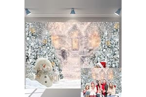 BUTEN Winter Christmas Backdrop 7x5ft Winter Forest snow trees Snowflake Photography Background for Christmas Happy New Year Party Decor Baby Shower Birthday Photo Background