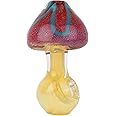 Newzenx Collectibles Crafted Glass Smoking Pipe 4 Inches Mushroom Design Hookah