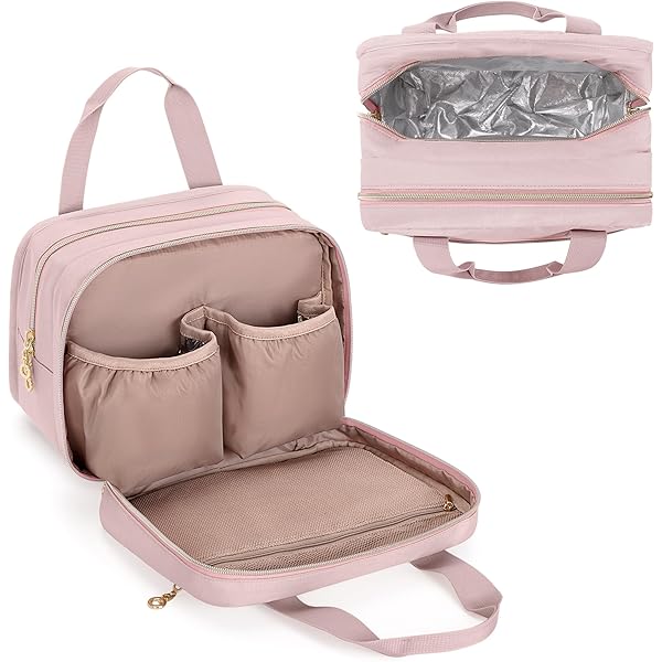 Youha Luiertas - Moedermelk Kolftas - Bevestiging Aan Kinderwagen Babyfles Vakken Babymelk Koelen Modern Design Draagbaar Als Rugtas Kleur Dark Pink