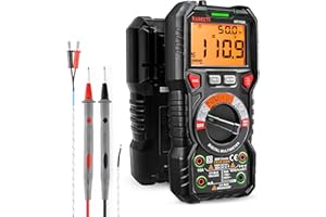KAIWEETS Digital Multimeter mit LED-Buchsen, Strommessgerät True RMS Auto-Range 6000 Zähler, misst Spannung,Kapazität, Temperatur, Widerstand für Elektriker