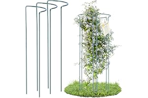 KADAX Pflanzenhalter, 3 Stück, Pflanzenstütze aus Stahl, halbrunde Rankhilfe für Pflanzen, Garten, wetterfester Blumenhalter, Staudenhalter, Strauchstütze, Blumenstütze, freistehend (Höhe: 90 cm)