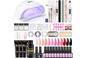 ‎COSCELIA COSCELIA U V Nagellack Set mit U V Lampe 80W und 12pcs U V Gel Nail Polish, 3pcs Quick Extension Gel, Elektrische Nagelfräser Gel Nagellack Starterset Nagelset Gelnägel Starterset