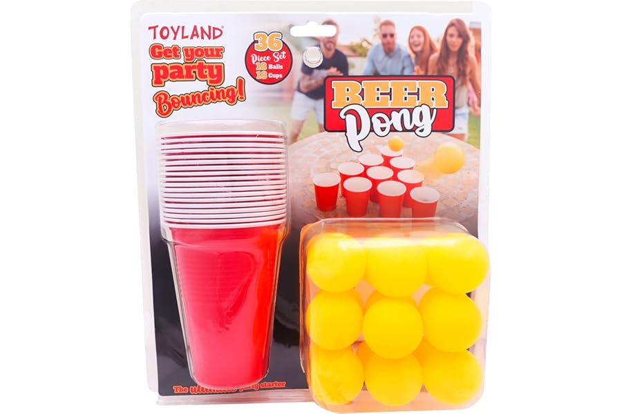 Toyland® 36 Piece Set Beer Pong Game - Stag & Hen Parties - Christmas - Holiday Games.
