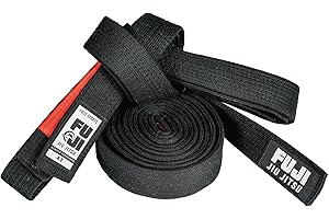 FUJI Unisex Fuji Premium Pearl Weave Belt, Black BJJ GI Belt