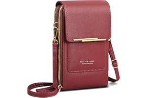 AIFILLE Petit Sac Bandouliere Telephone Portable Femme Fille Portefeuille Sac À Bandoulière en Cuir PU Porte Carte Porte Monnaie Mini Étui Pochette Sacoche pour Femmes Filles