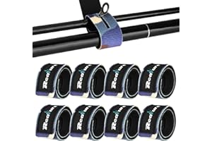 Realure 8 Stück Tarnung Angelrute Klettverschluss Riemen einstellbar Neopren Krawatten Riemen elastische Angelrute Gürtel Krawatten für feste Angelruten Gear Strap Spinnrute Meer Rute Feeder Rute