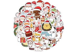 COLOFALLA 50pcs Pegatinas Navidad Animales Stickers Aesthetic Navideños para Decoración Portátil Álbumes de Recortes Pegatinas Scrapbooking Navidad