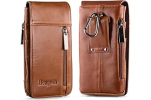 Hengwin Etui na Telefon z Prawdziwej Skóry, Etui na Smartfona do iPhone'a 15 Pro Max, 15 Plus, 14 13 12 11 Pro Max, Samsung S24 S23 S22 S21 S20 Ultra Przypadki, Mała męska saszetka na pieniądze