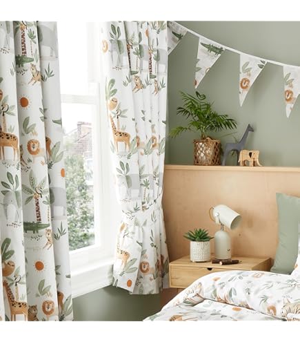 Happy Linen Company Meisjes Jongens Kinderen Jungle Safari Dieren Ivoor Dubbele Omkeerbare Zachte Gemakkelijk Care Beddengoed Dekbedovertrek Quilt Beddengoed Set Met Kussenslopen