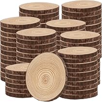 10 Fette Di Legno Naturale JAPCHET 15-16 Cm Con Foro E Spago - Dischi Di Tronco Per Lavoretti Fai Da Te