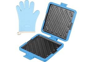BUTORY Microwave Toastie Sandwich Maker with Gloves Toastie Maker Nonstick Plate Sandwich Maker Heatwave Technology Sandwich Toaster for Cooking Delicious Crispy