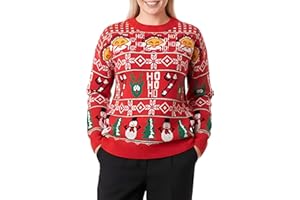 Love My Fashions Unisex Christmas Jumper for Women & Men Festive Knitted Xmas Jumper with Santa, Reindeer Prints Mens & Ladies Christmas Jumpers UK